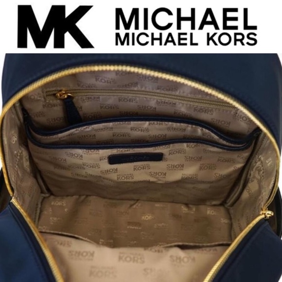 🆕 Navy Nylon Backpack MICHAEL KORS Jet Set Abbey - Picture 11 of 13